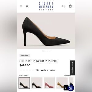STUART Weitzman 85mm black suade PUMP size 41 AA
